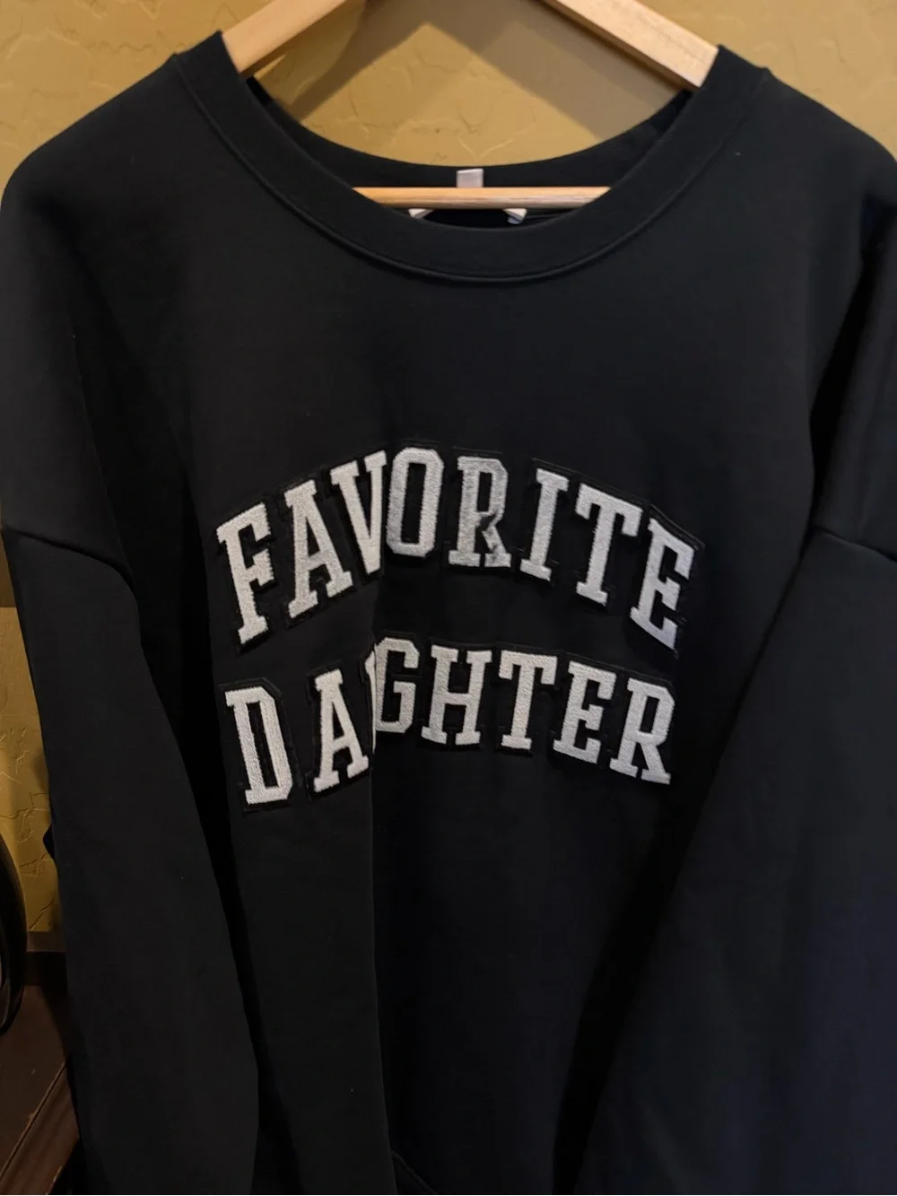Favorite Daughter Black Crewneck Tee with Subtle Logo - Picture 2 of 6